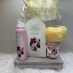 $23 🌙 Sarah Michaels Raspberry Lot 5pc Grains, Mousse, Seltzer, Sponge NEW
